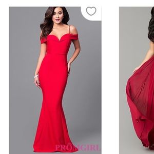 Red heart line Prom dress